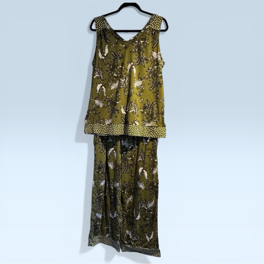 Cuddl Duds | Flexware | Pants + Top | Parrot Motif | XL